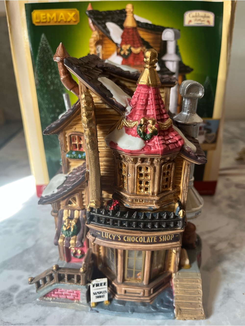 Lemax Village Collection Lucy’s Chocolate Shop Lighted Building 2004